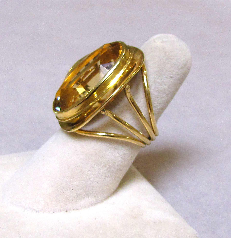 Thumbnail: 18K Large Oval Citrine Ring
