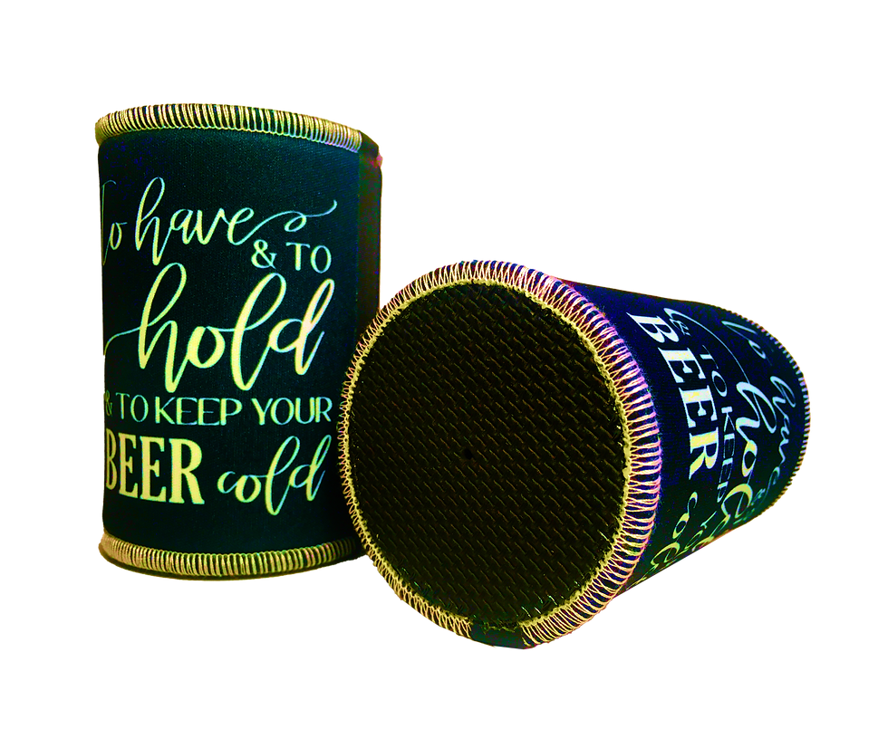 wedding Stubby holders-Custom Koozies with shark skin non slip rubber base