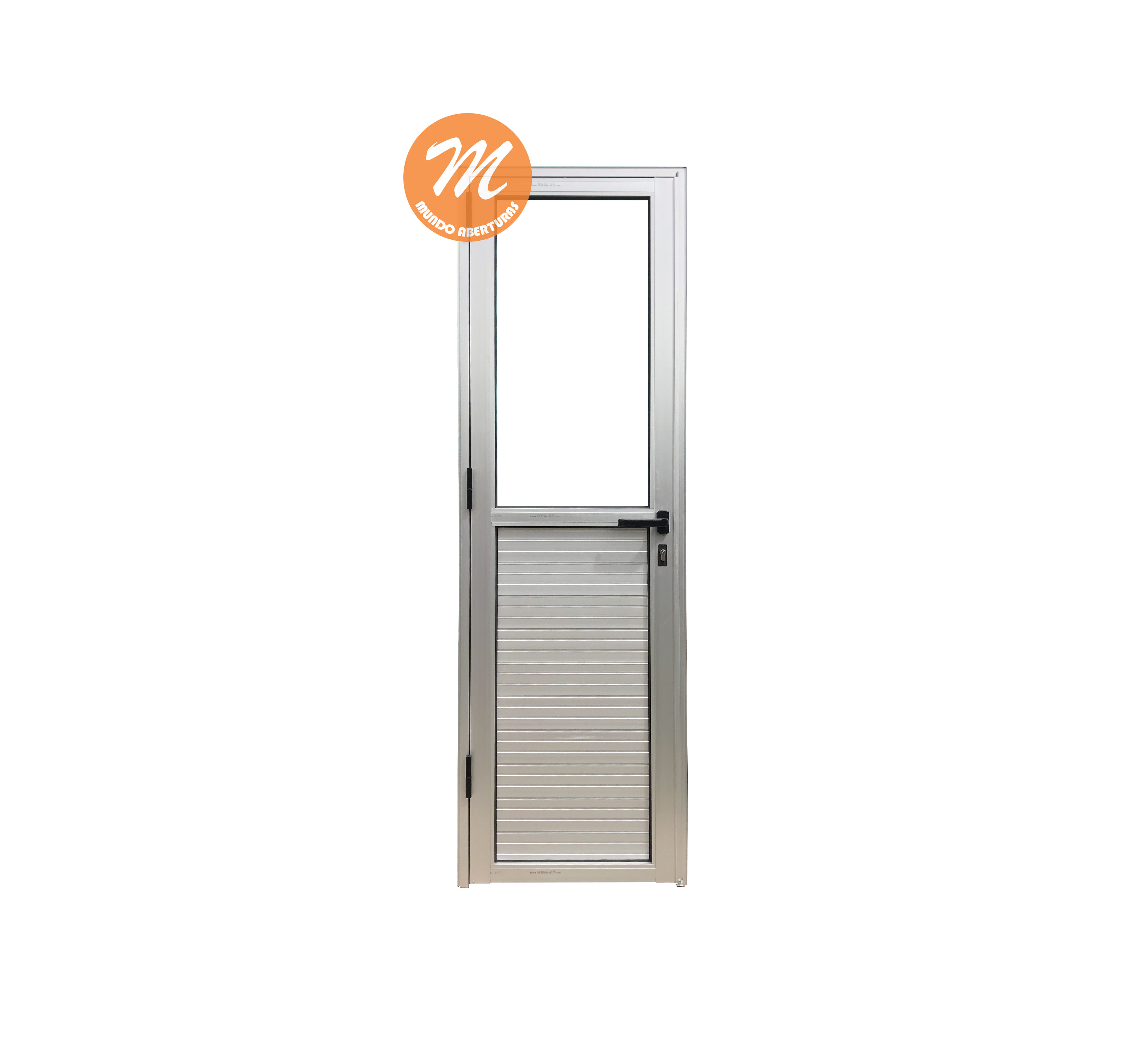 Puerta exterior de Aluminio Perfil Serie 30 Mitad vidrio