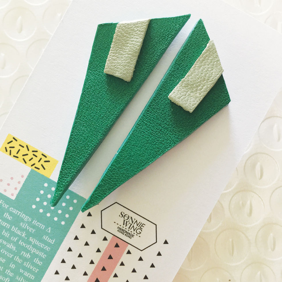 Geometric Stud Leather Earrings