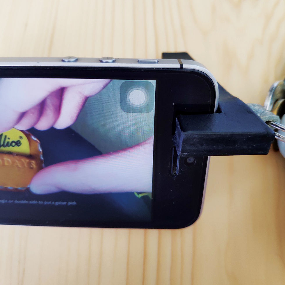 Thumbnail: ∆ Custom Made ∆ Black Leather Key Chain Phone Stand