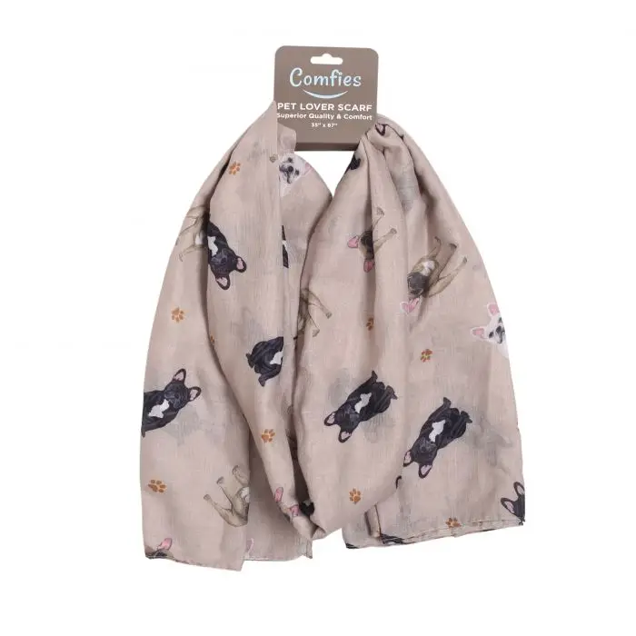 French Bulldog Comfies Scarf  - Beige