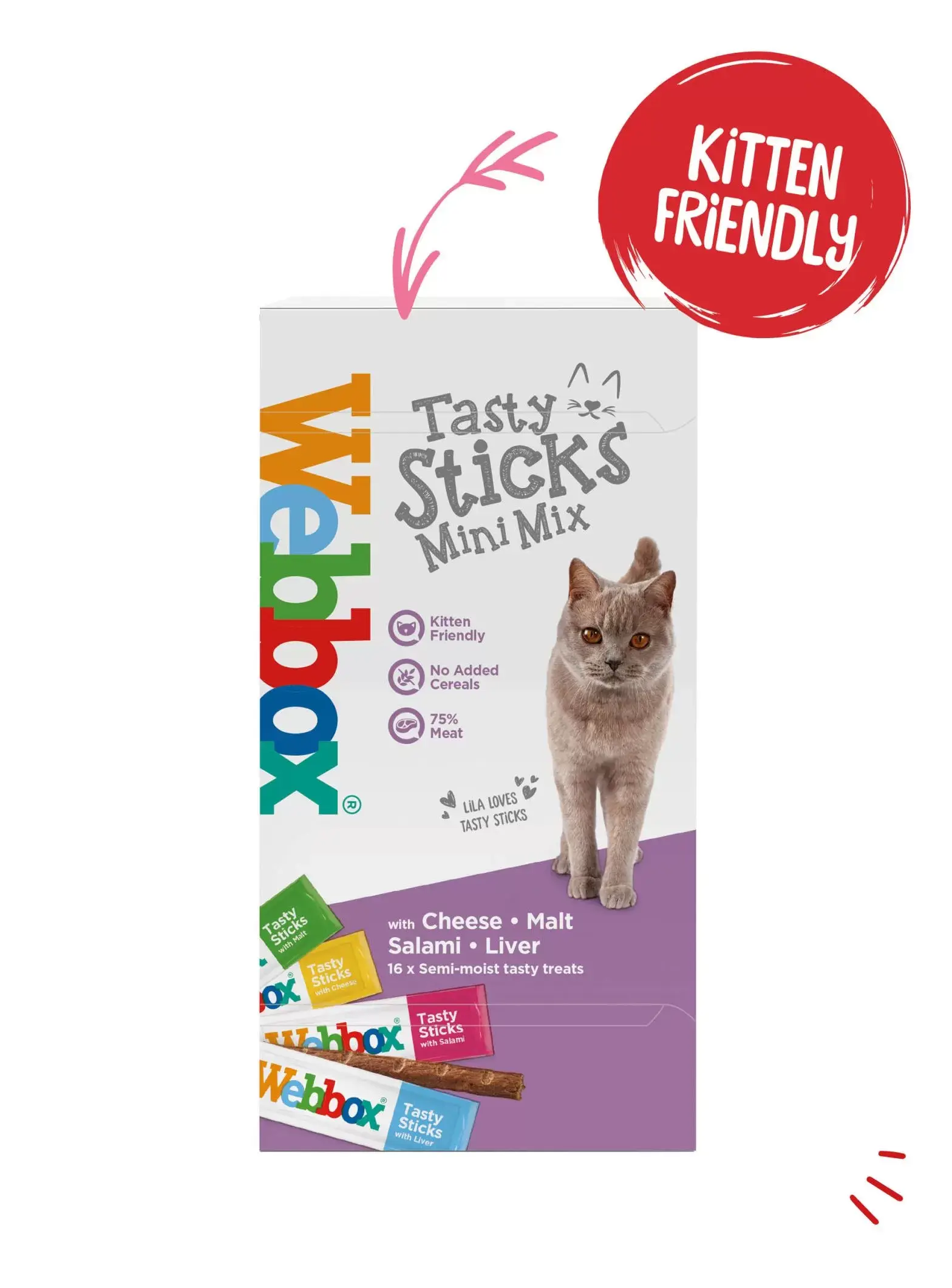 Webbox Tasty Sticks 16 Mini Assorted Mix Cat Treats