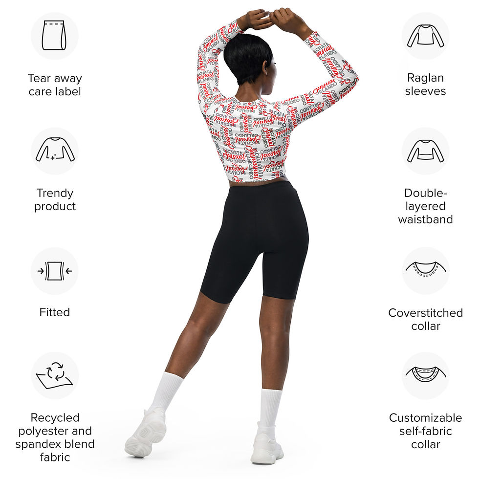 Thumbnail: Recycled long-sleeve crop top - White