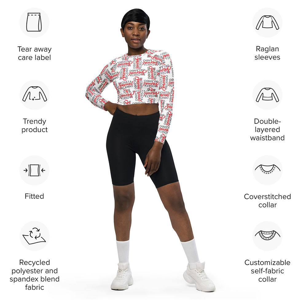 Thumbnail: Recycled long-sleeve crop top - White