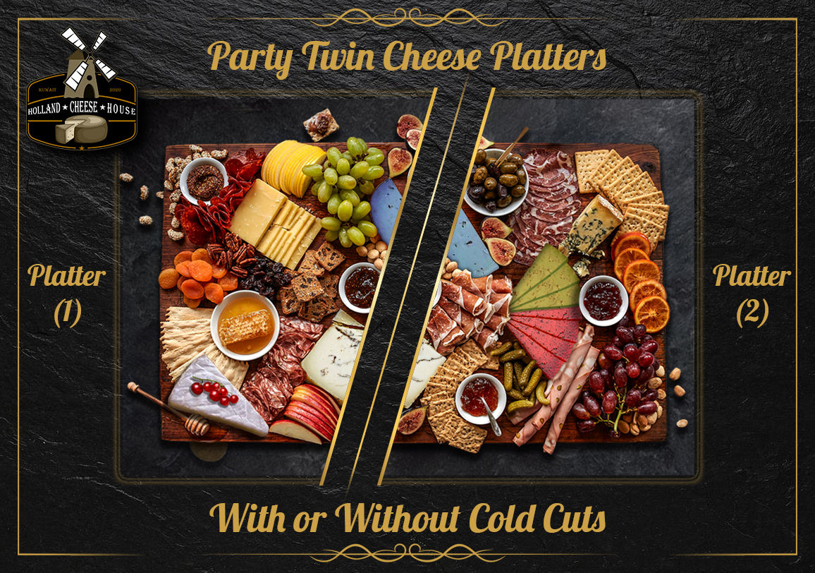Party Twin 2 Cheese Platters, 11 Cheese Types