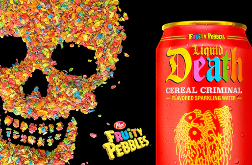 Beverages: "Cereal Criminal": Liquid Death Unleashes Nostalgia with an Edgy Twist