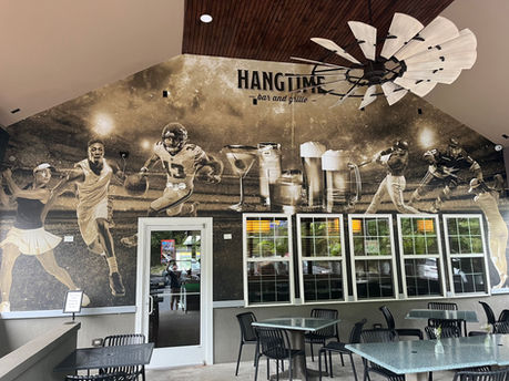 Omega HIPS wall mural for local bar and restaurant, Hangtime