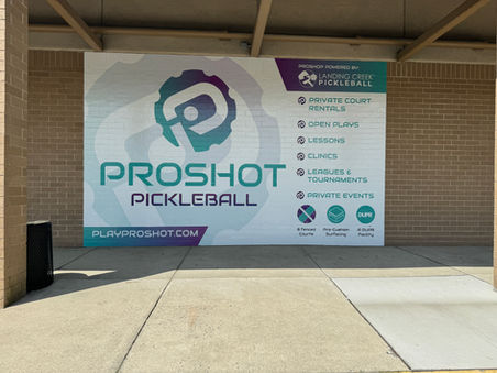 Large outdoor wall graphic printed on cast vinyl and installed over a brick wall