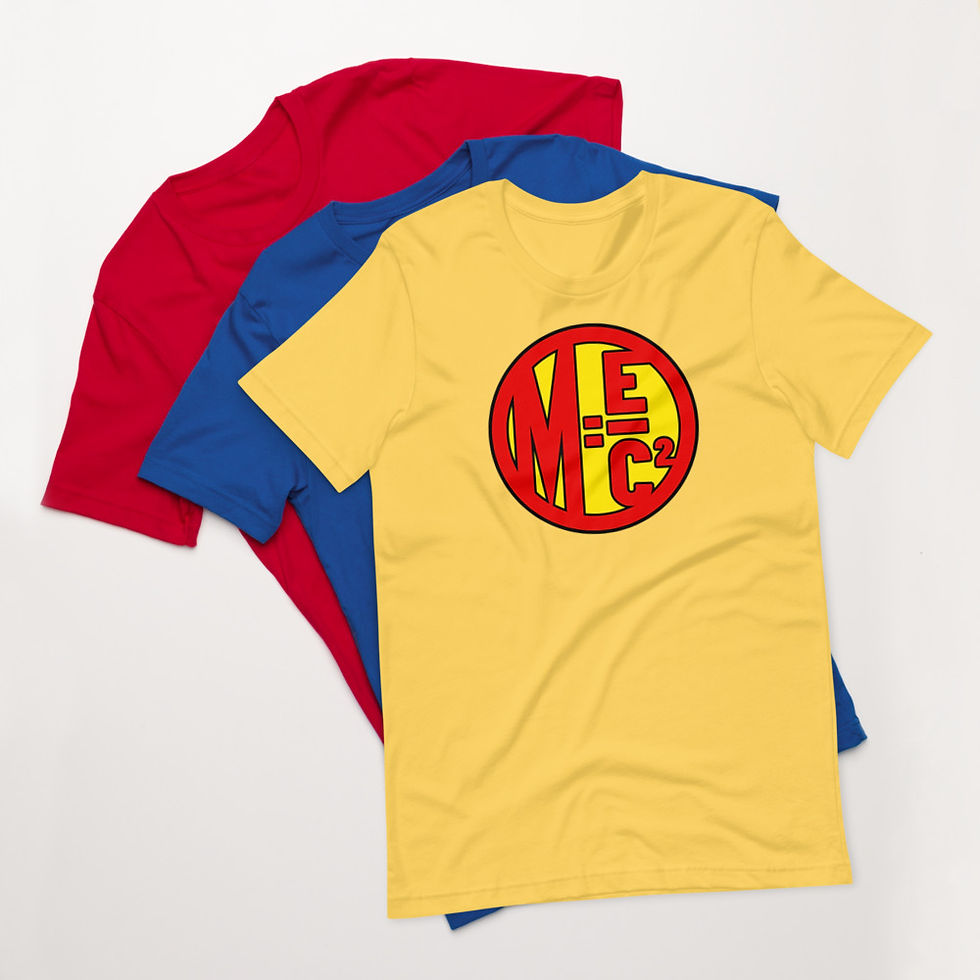 Thumbnail: M = E / C2 (cubed) - Quantum T-Shirt - Inner Tag