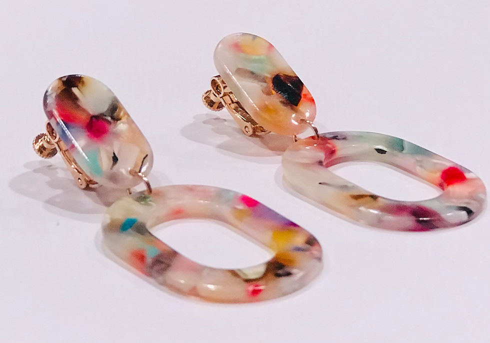 Thumbnail: Multi Color Clip On Earrings