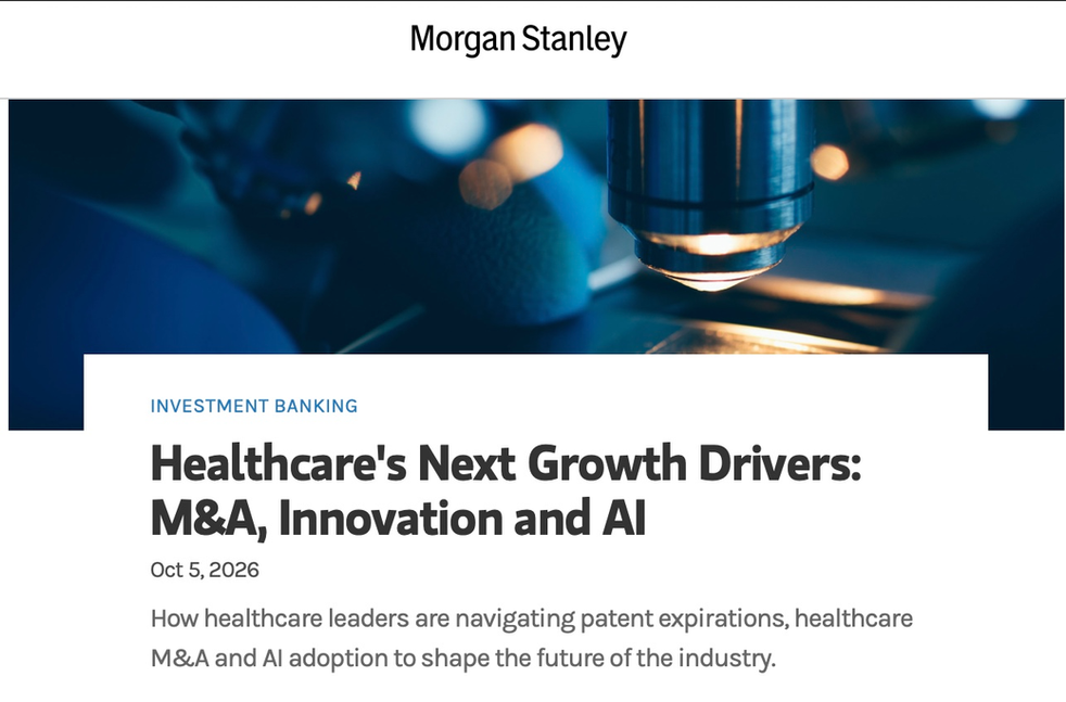 Nelson Advisors: M&A, Innovation and AI - 10 Key Points from the 2026 Morgan Stanley Global Healthcare Conference