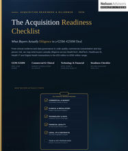 The Acquisition Readiness Checklist: What Buyers Actually Diligence in a €25M to €250M HealthTech, MedTech, Healthcare AI, Health IT, Digital Health Deal