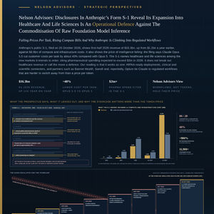 Nelson Advisors: Disclosures in Anthropic’s Form S-1 reveal its expansion into Healthcare and Life Sciences is an operational defence against the commoditisation of raw foundation model inference