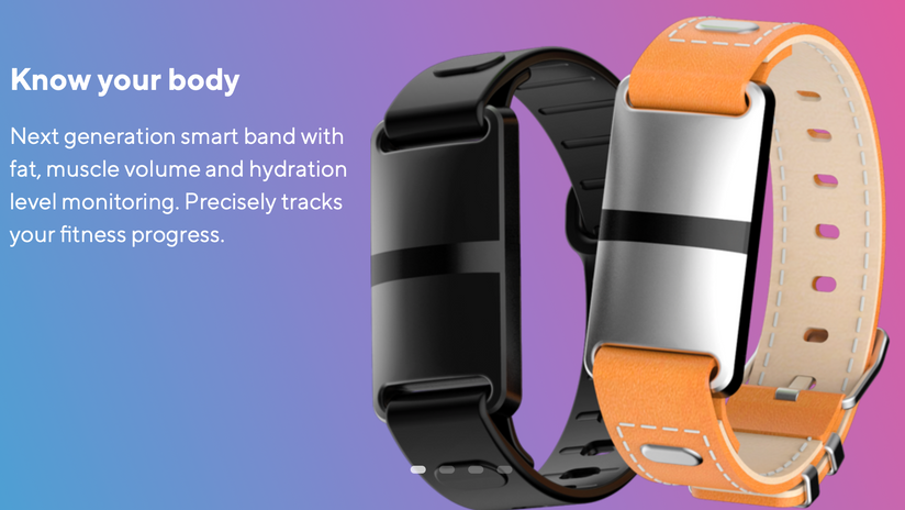 Aura Band : Bioimpedance analysis, activity tracking and heart rate monitoring