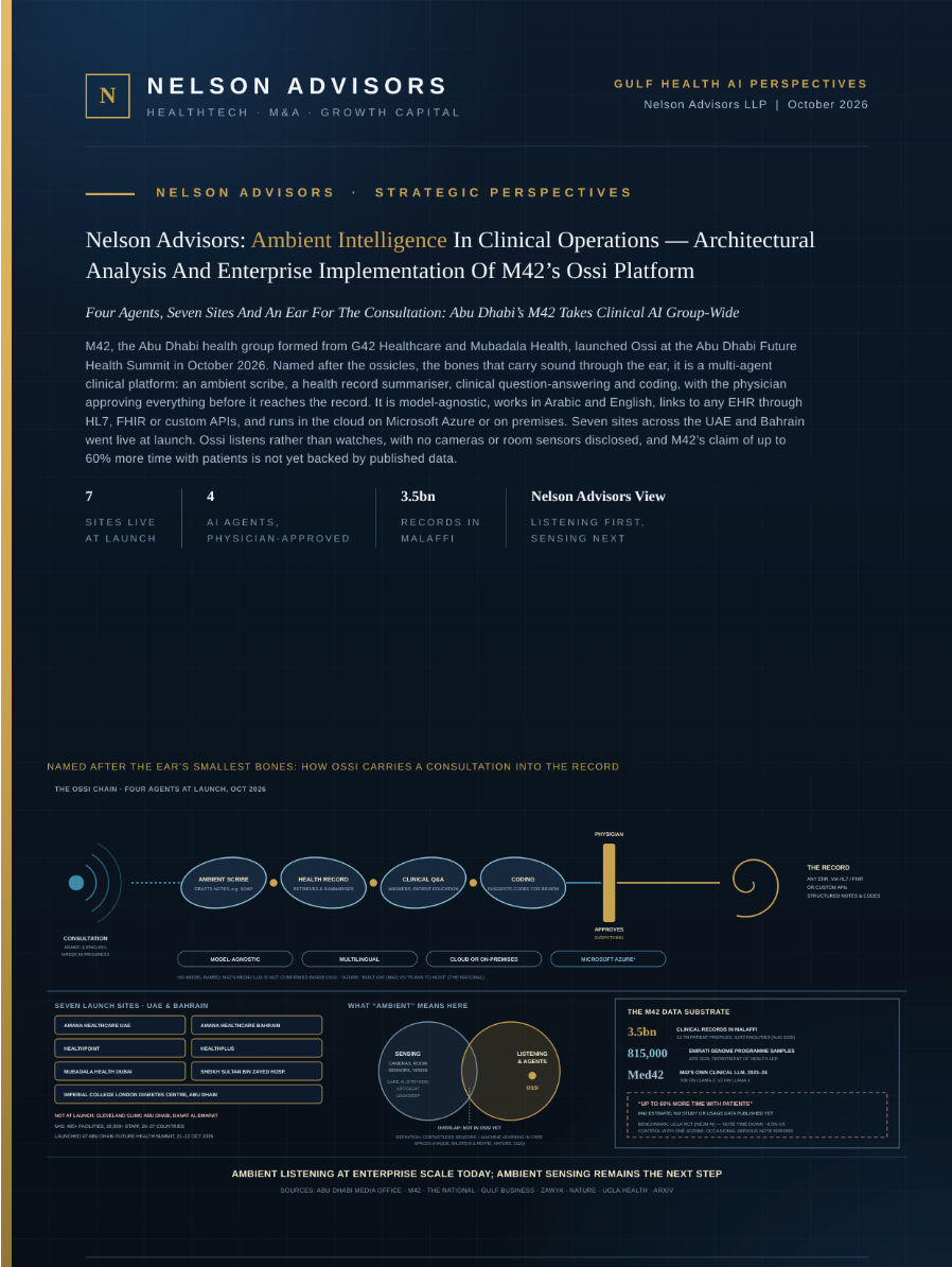 Nelson Advisors: Ambient Intelligence in Clinical Operations - Architectural Analysis and Enterprise Implementation of M42's Ossi Platform