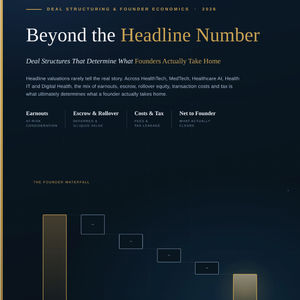 Beyond the Headline Number: Deal Structures That Determine What HealthTech, MedTech, Healthcare AI, Health IT, Digital Health Founders Actually Take Home