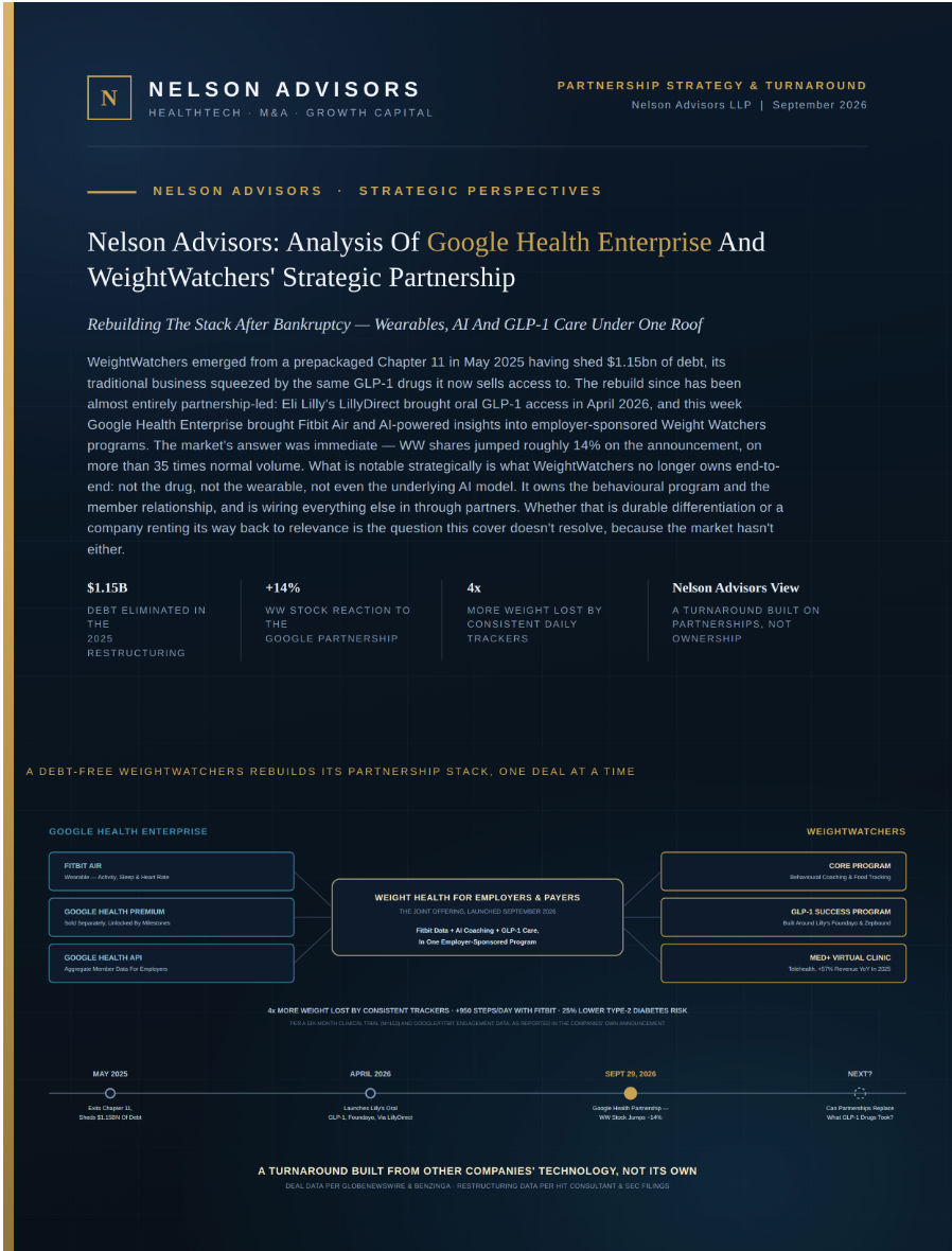 Nelson Advisors: Analysis of Google Health Enterprise and Weight Watchers Strategic Partnership