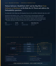 Nelson Advisors: HealthTech 2027 and the Big Move From Software to Hardware to De-Risk the AI Threat and address the Defendability questions