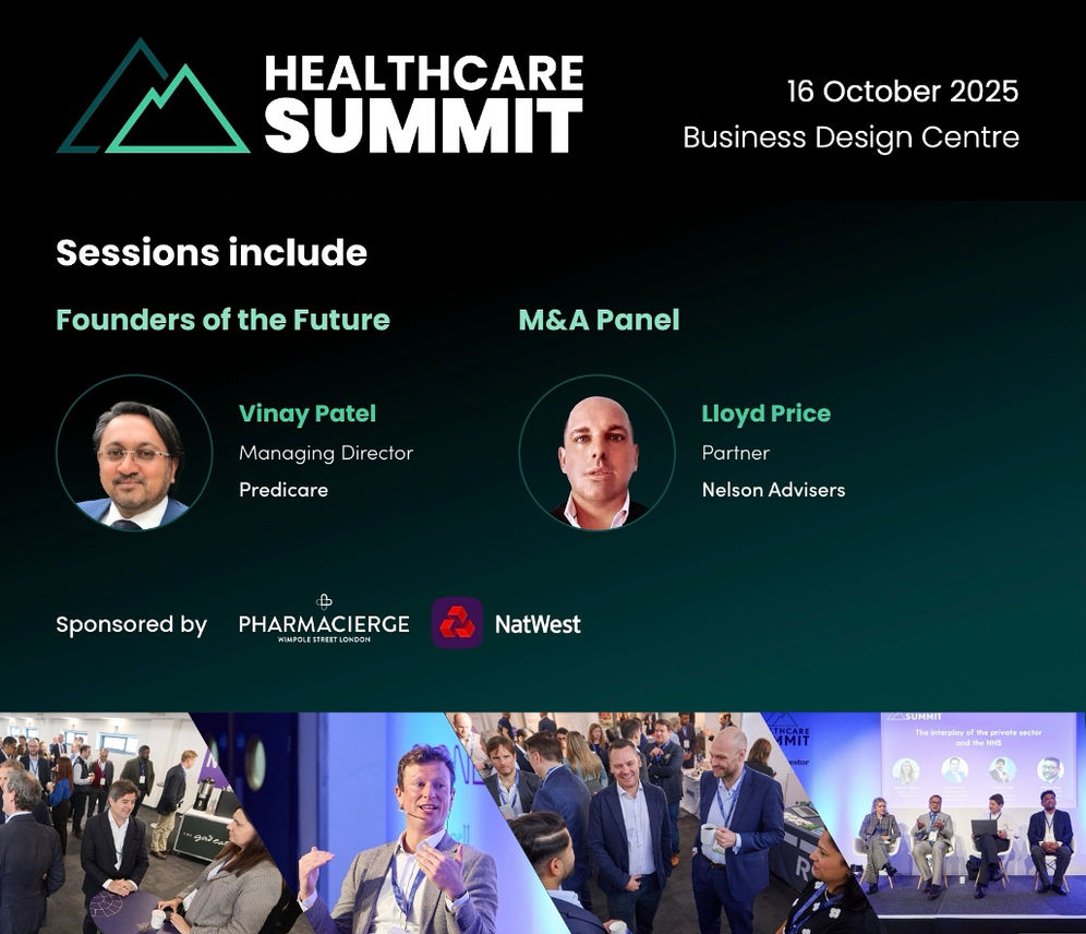 Nelson Advisors to lead the HealthTech M&A Panel and HealthTech stream at the Healthcare Summit 2025