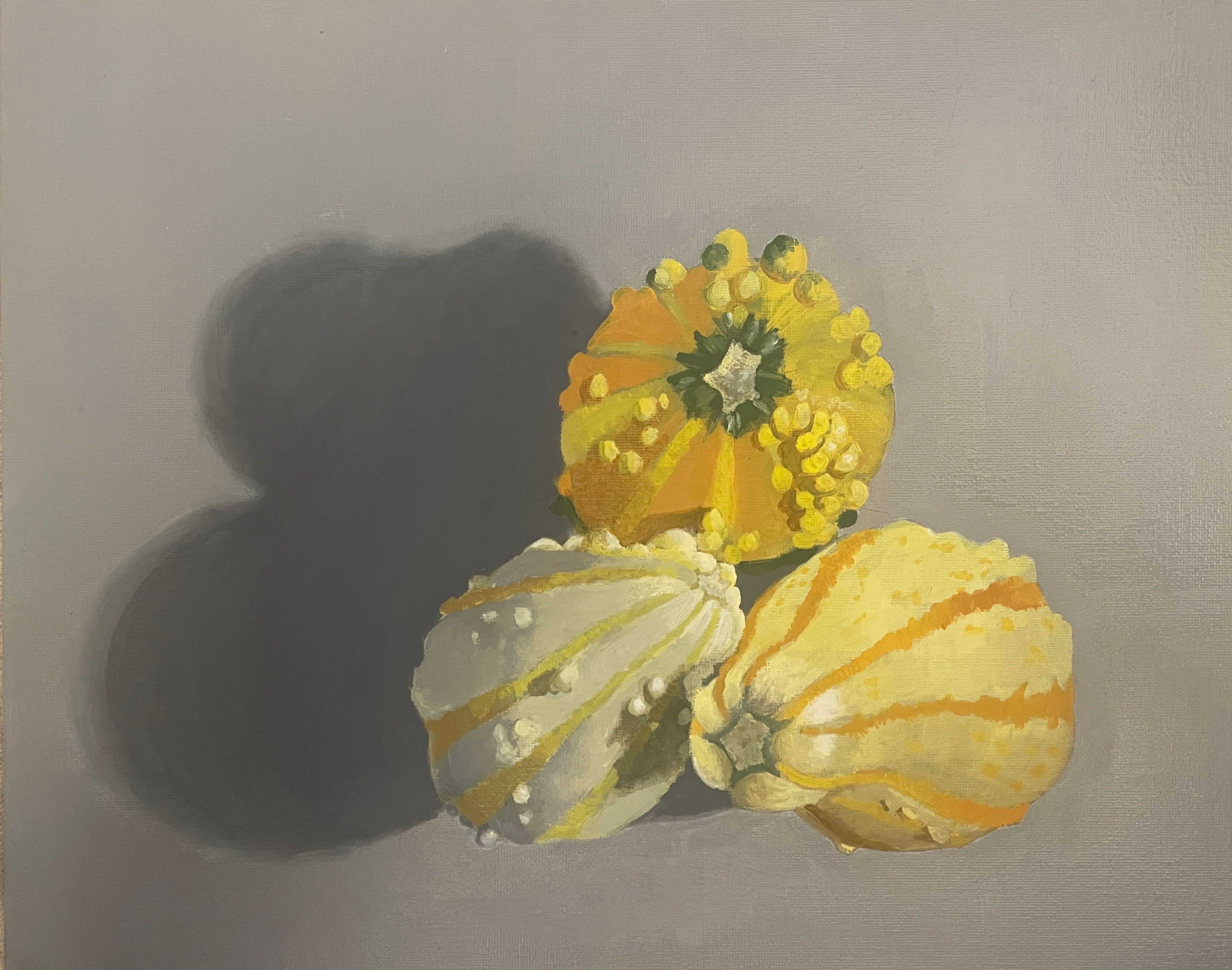 at Squirrel Gallery: Gourds, oil on canvas, 14'' x 11''