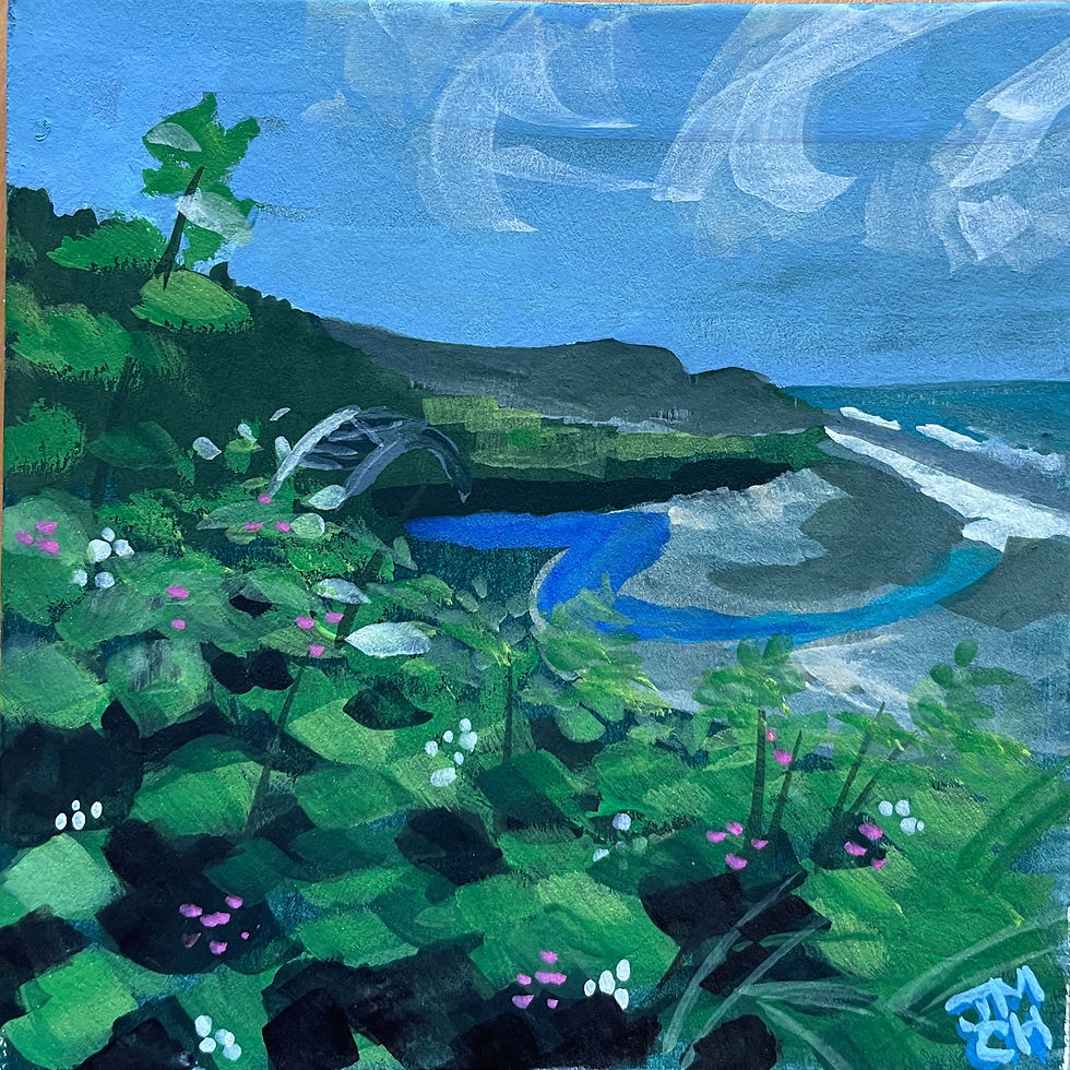 Oregon Coast, Gouache on Paper, 3''x3''