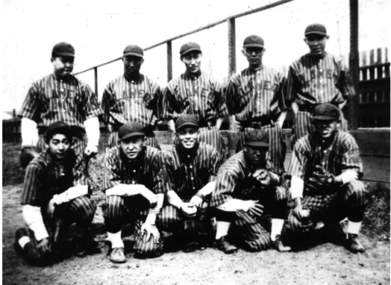 ATK Baseball Team, 1928. Over the years, America's favorite pastime was warmly embraced by the Japanese American community. The Alameda Taiku Kai, which included star players such as Dick Towata and Shigeshi "Shug" Madokoro, was one of the best-loved teams in the community.