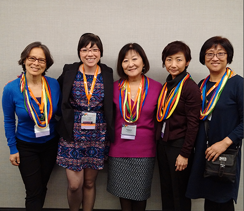 From left: Laurin Mayeno, Christina Adams, Marsha Aizumi, Clara Yoon and Joanne Lee.