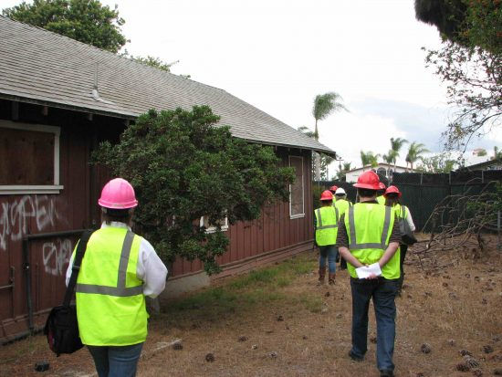 Reporters walk through the Historic Wintersburg site.