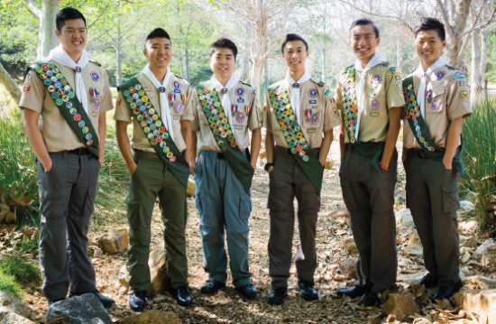 From left: Nathan Hoo, Kevin Sato, Jason Tekawa, Jason Yamashita, Spencer Kubo and Bradley Nishida.