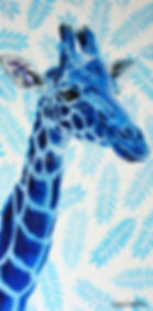 Toile girafe artiste peintre animalier