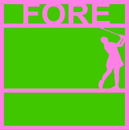 Fore Golf - girl 12x12 overlay - FF4260