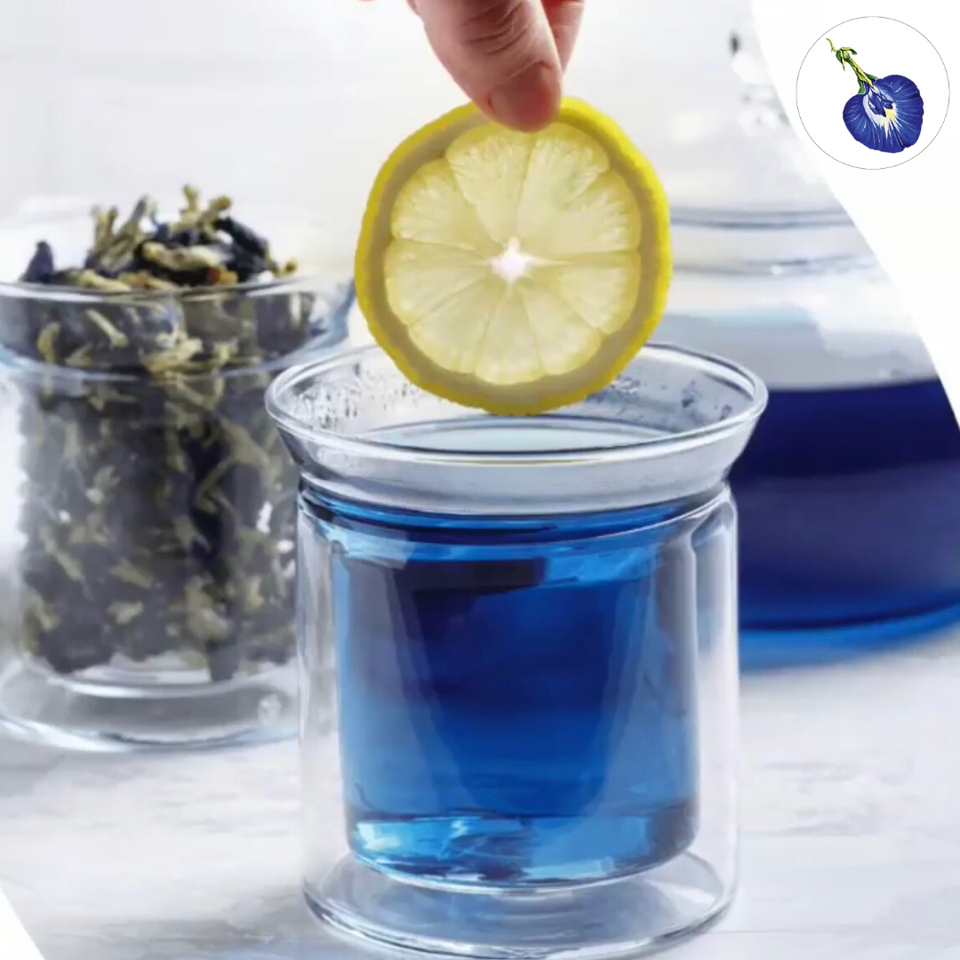 Turn your tea blue, pink or purple with lemon on Butterfly pea tea | My Blue Tea