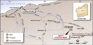 Figure 2: The world-class deposits of the Paterson Range. In my opinion, the mineralising system has to besubstantial to output so many large deposits. Also, the mixture of commodities implies the existence of a very productive mantle source andcrustal structures. (Image source: www.metalsx.com.au)