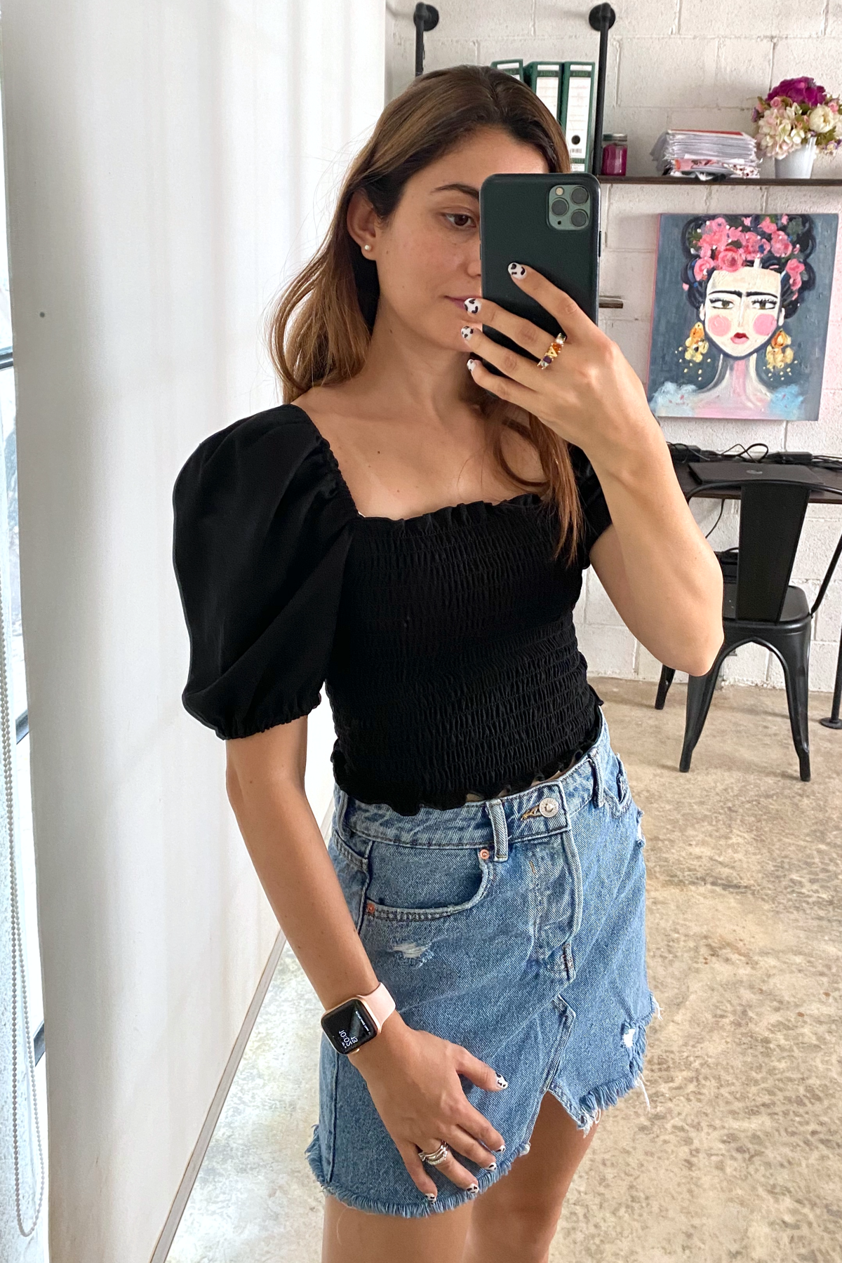 Crop top elásticos negro