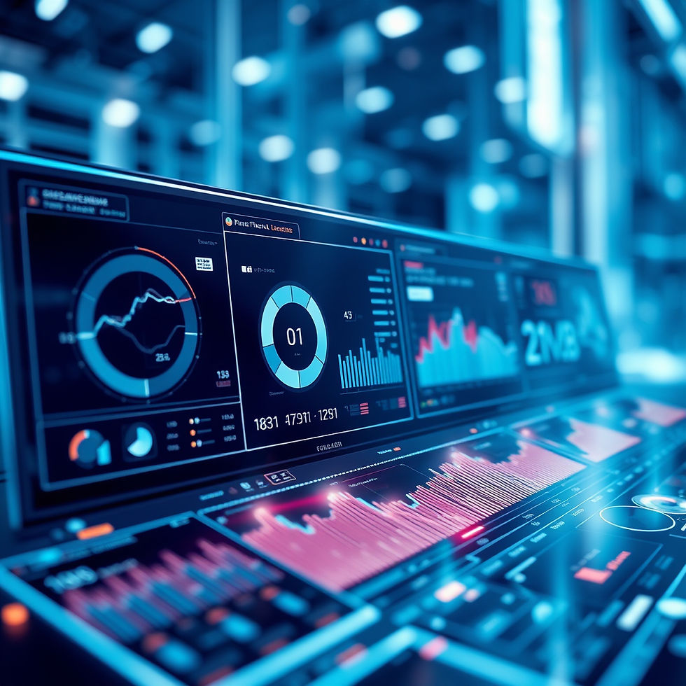 Οθόνη υπολογιστή με γραφήματα και δεδομένα. Κυρίαρχα χρώματα μπλε και ροζ. Τεχνολογικό περιβάλλον, σύγχρονη αίσθηση.