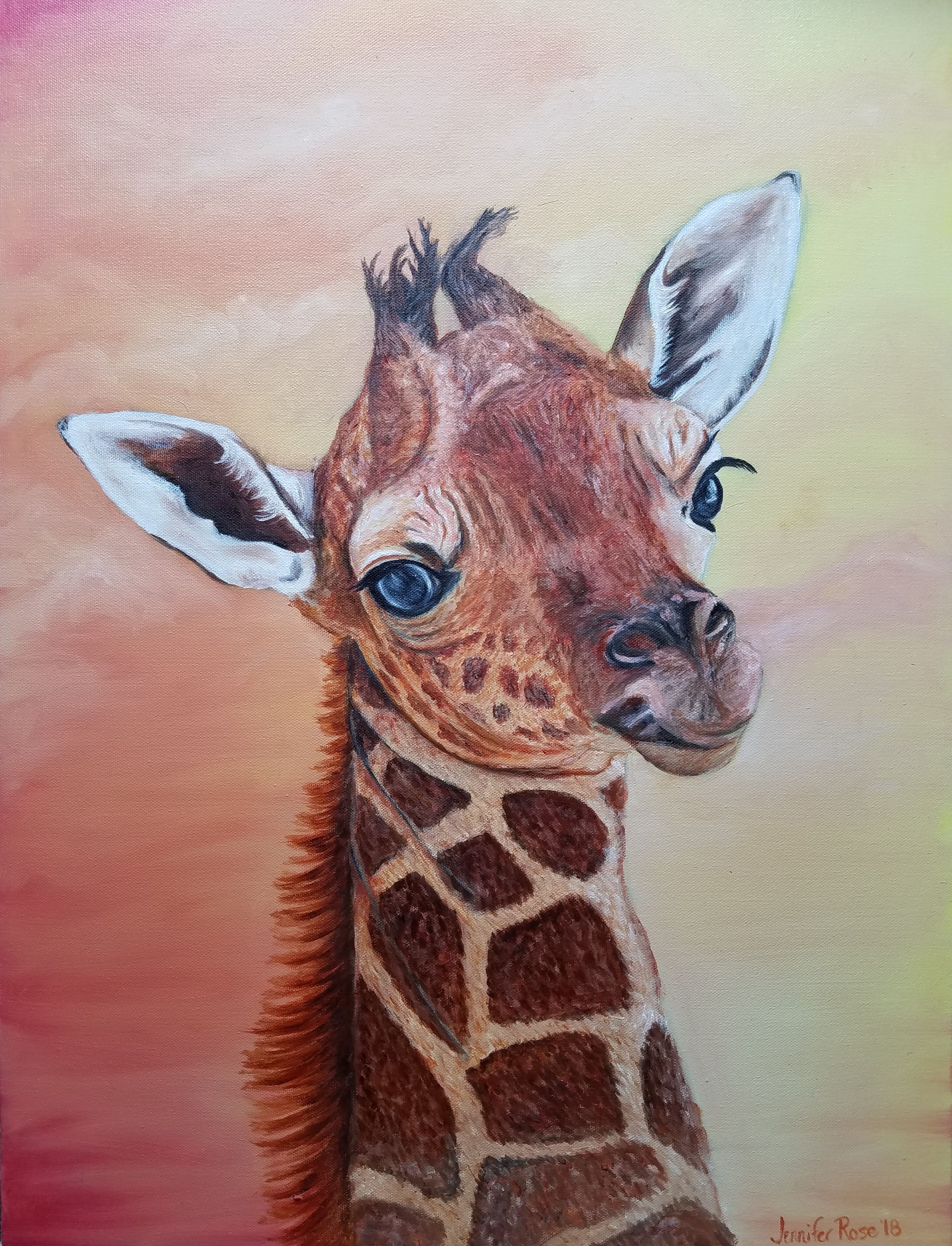 Giraffe in oil