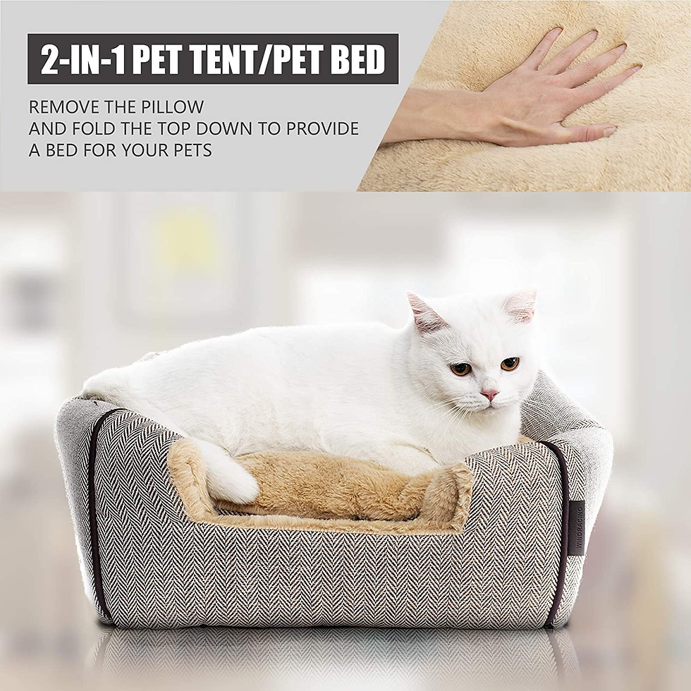 Cat Cave/Bed/House with Soft and Self Warming Removable Washable Cushion Pillow