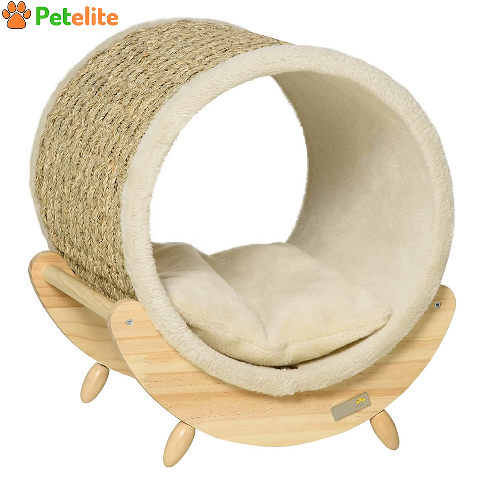 Raised Cat House Kitten Bed Pet Shelter Wrapped with Scratcher Soft Cushion