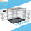 الصورة المصغرة: 2 Doors,Chew Resistant Plastic Base Tray,Carrier Handle Black Metal Folding Cage