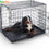 الصورة المصغرة: 2 Doors,Chew Resistant Plastic Base Tray,Carrier Handle Black Metal Folding Cage