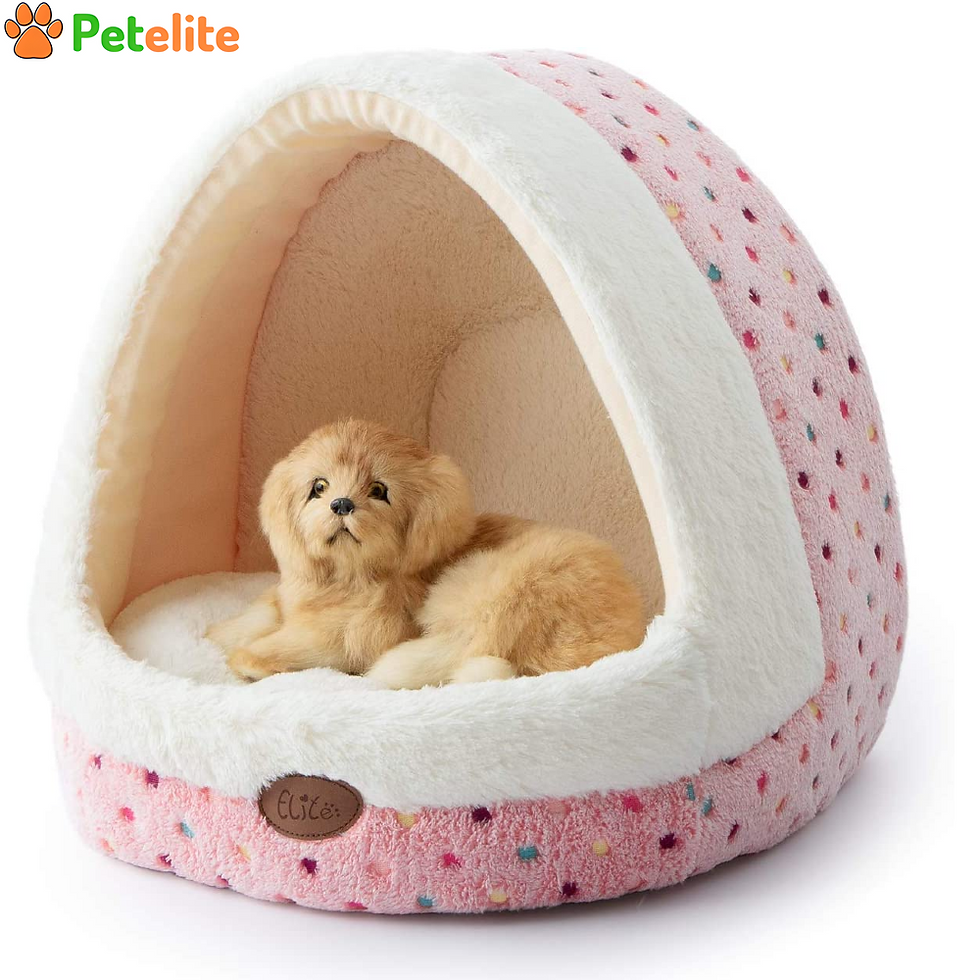 Cat,Small Dog Bed,Fleece Cave Igloo House For Kitten, Puppy | Non-Slip, Washable