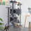 Miniatura: Cat Tree Scratching Posts Cat Tower Activity Centre,House with Ladder for Cats