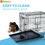 الصورة المصغرة: 2 Doors,Chew Resistant Plastic Base Tray,Carrier Handle Black Metal Folding Cage