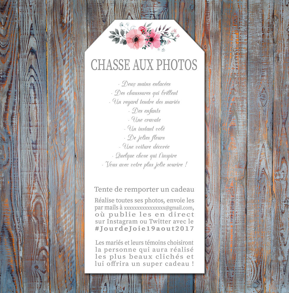 Chasse aux photos Mariage