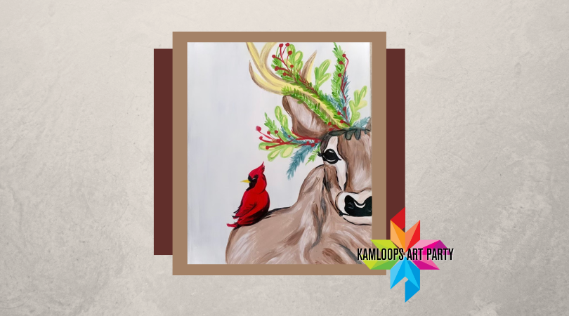 Caribou & Cardinal Holiday Acrylic @ Falkland Pub!