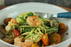 Shrimp Zoodles with Basil