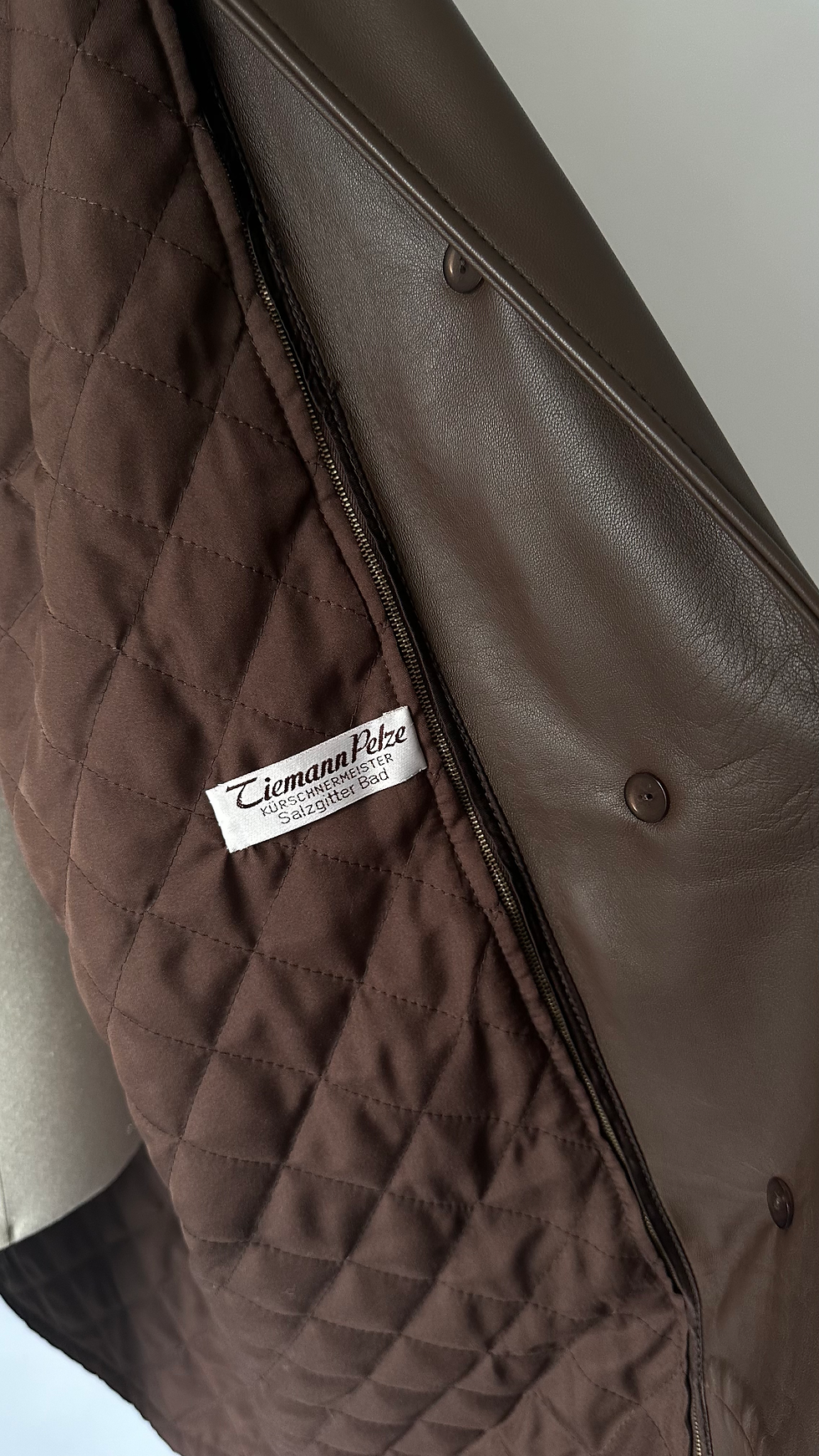 Thumbnail: Brown Leather Coat (M–L)