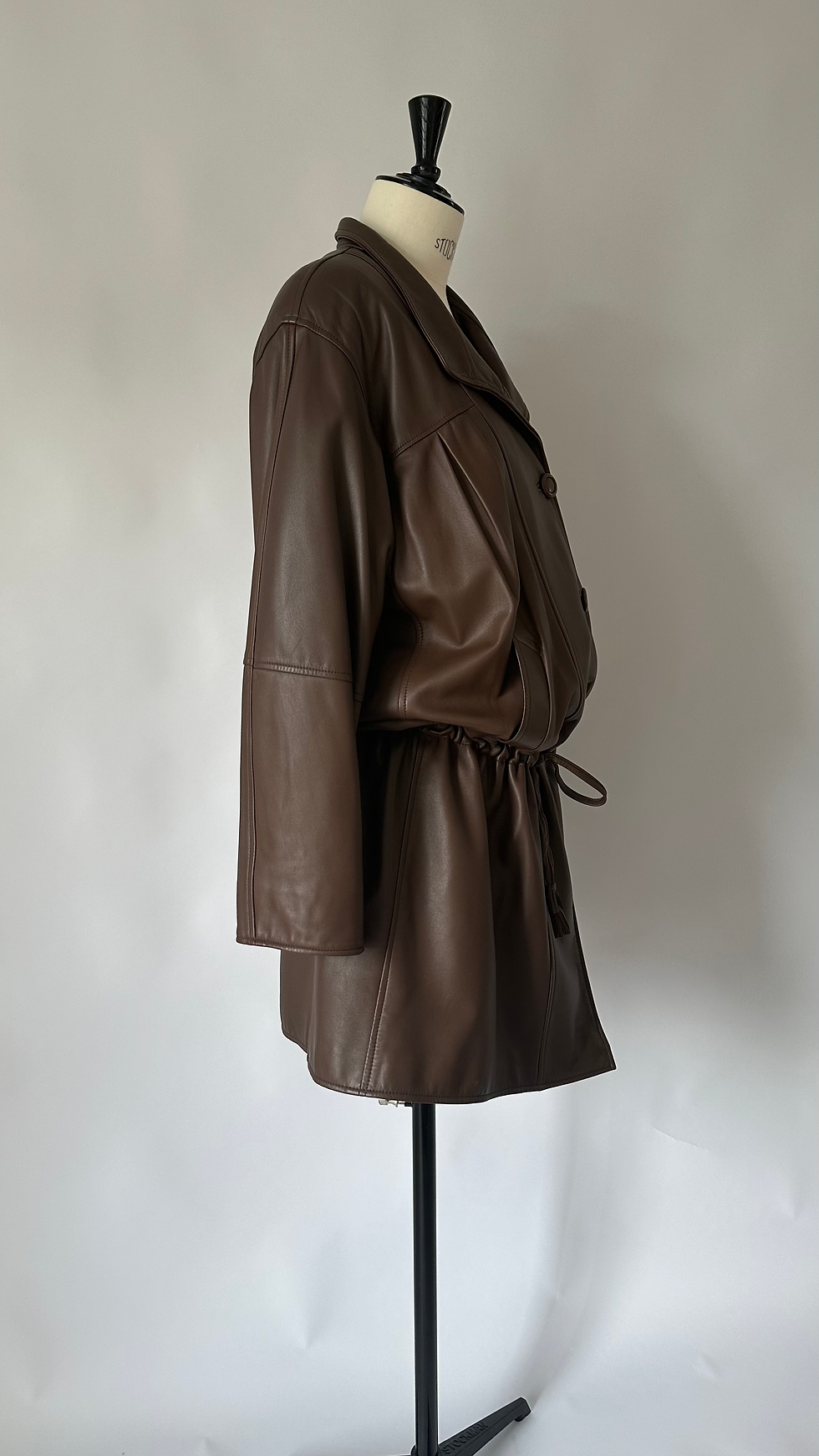 Thumbnail: Brown Leather Coat (M–L)