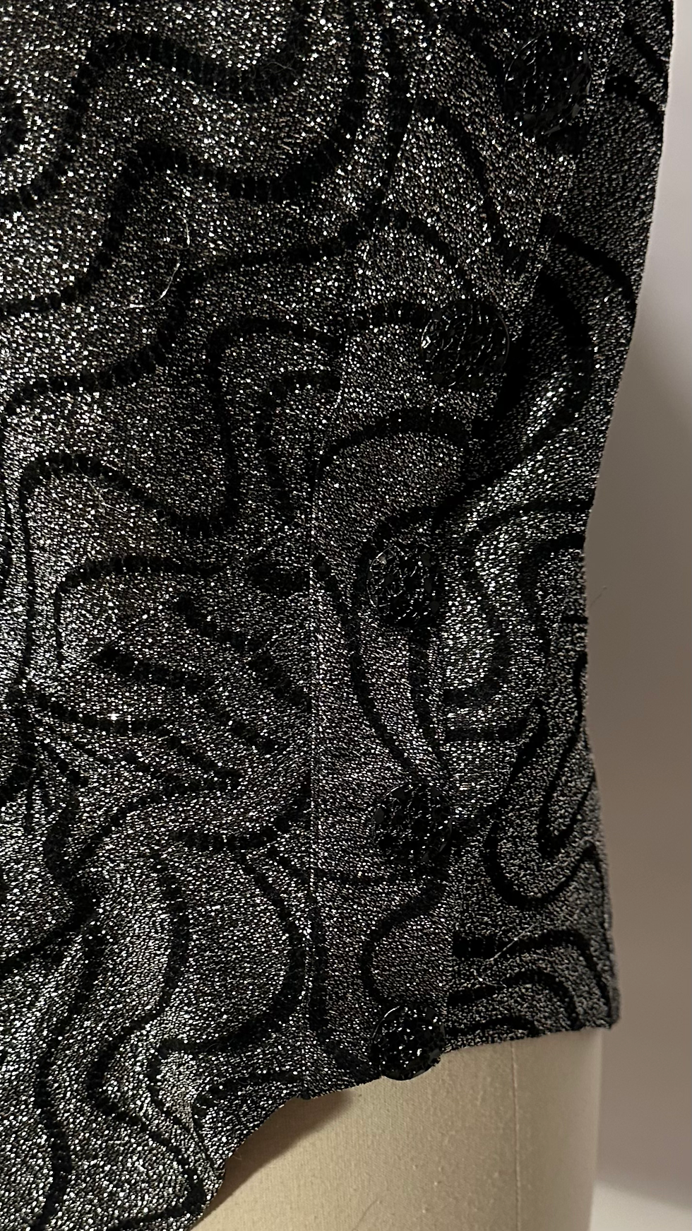 Thumbnail: Draped Metallic Blouse, Handmade (XS-S-M)